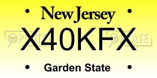 X40KFX New Jersey License Plate