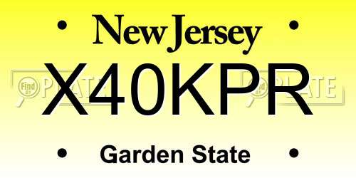 X40KPR New Jersey License Plate