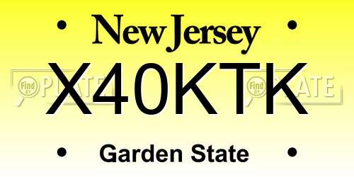 X40KTK New Jersey License Plate