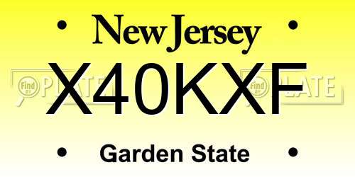 X40KXF New Jersey License Plate