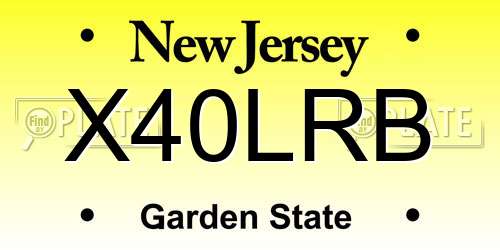 X40LRB New Jersey License Plate