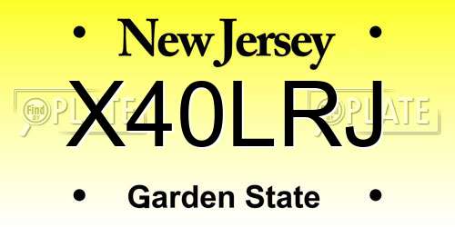 X40LRJ New Jersey License Plate