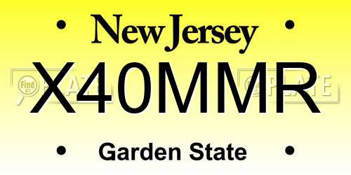 X40MMR New Jersey License Plate