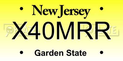 X40MRR New Jersey License Plate