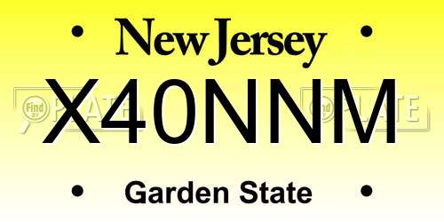 X40NNM New Jersey License Plate