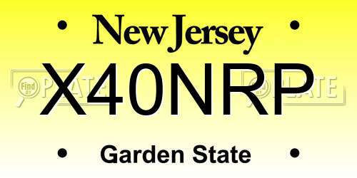 X40NRP New Jersey License Plate