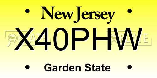 X40PHW New Jersey License Plate