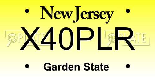 X40PLR New Jersey License Plate