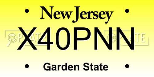 X40PNN New Jersey License Plate
