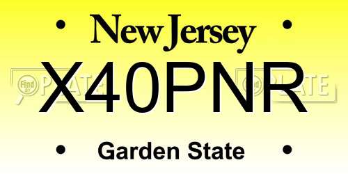 X40PNR New Jersey License Plate