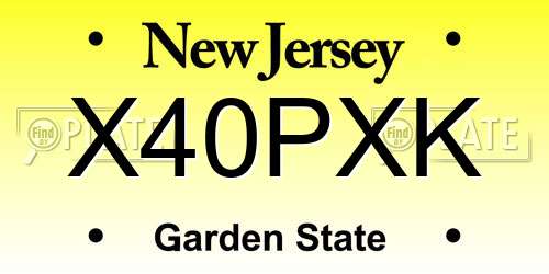 X40PXK New Jersey License Plate