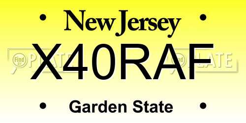 X40RAF New Jersey License Plate