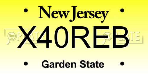 X40REB New Jersey License Plate