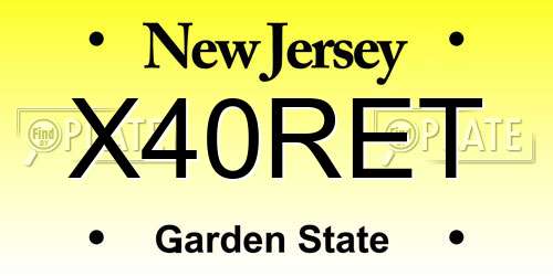 X40RET New Jersey License Plate