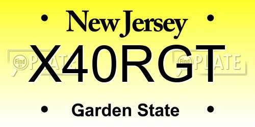 X40RGT New Jersey License Plate