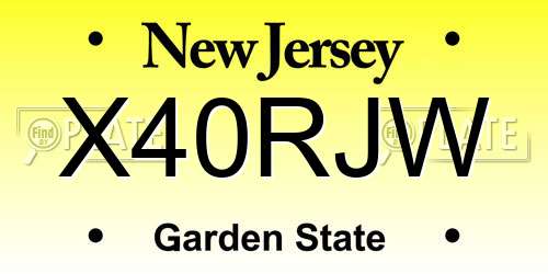 X40RJW New Jersey License Plate