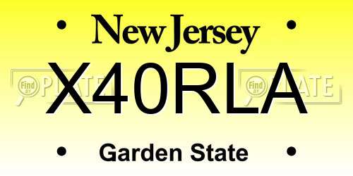 X40RLA New Jersey License Plate
