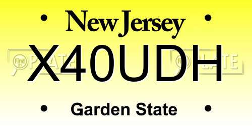 X40UDH New Jersey License Plate