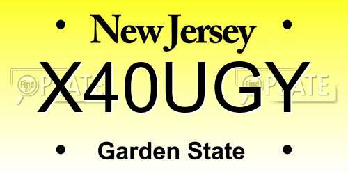 X40UGY New Jersey License Plate