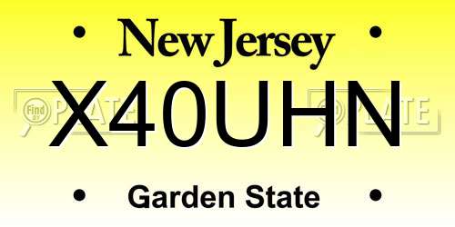 X40UHN New Jersey License Plate