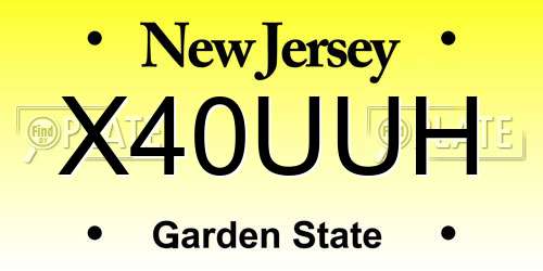 X40UUH New Jersey License Plate