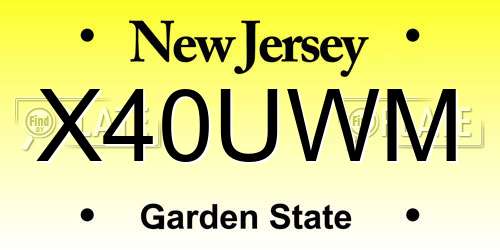 X40UWM New Jersey License Plate