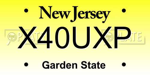 X40UXP New Jersey License Plate