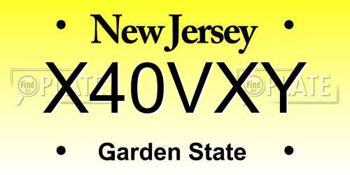 X40VXY New Jersey License Plate