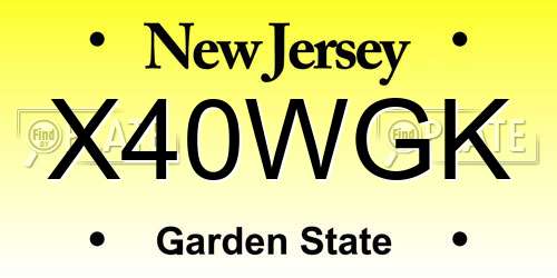 X40WGK New Jersey License Plate