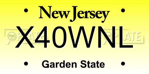 X40WNL New Jersey License Plate