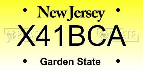 X41BCA New Jersey License Plate