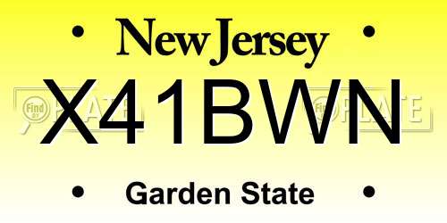 X41BWN New Jersey License Plate