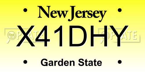 X41DHY New Jersey License Plate