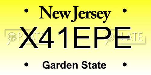 X41EPE New Jersey License Plate