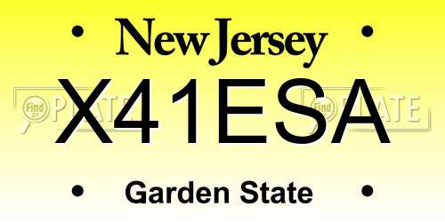 X41ESA New Jersey License Plate