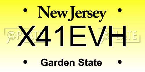 X41EVH New Jersey License Plate