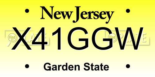 X41GGW New Jersey License Plate