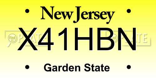 X41HBN New Jersey License Plate