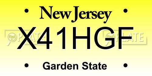 X41HGF New Jersey License Plate