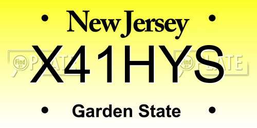 X41HYS New Jersey License Plate