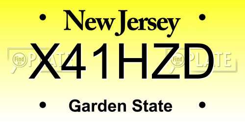 X41HZD New Jersey License Plate