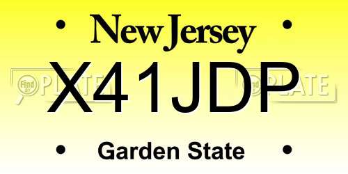 X41JDP New Jersey License Plate