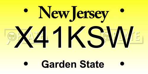 X41KSW New Jersey License Plate