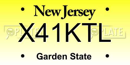 X41KTL New Jersey License Plate