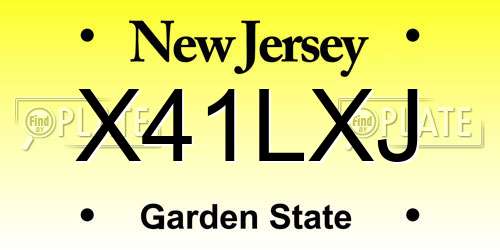X41LXJ New Jersey License Plate