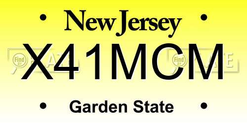 X41MCM New Jersey License Plate