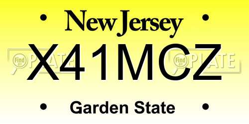 X41MCZ New Jersey License Plate