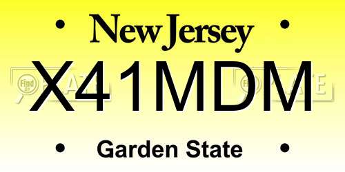 X41MDM New Jersey License Plate