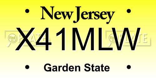 X41MLW New Jersey License Plate