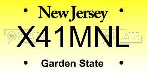 X41MNL New Jersey License Plate